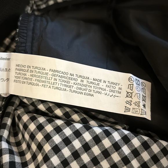 ZARA check pants front pockets elastic waist at back faux pockets at back size M - Picture 8 of 13